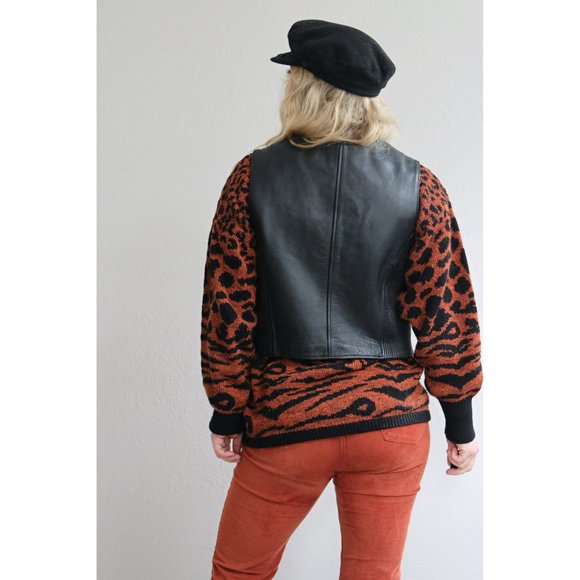 2000's Xpert Performance Gear Leather Biker Vest // Women's Size Medium to Large - Picture 6 of 8